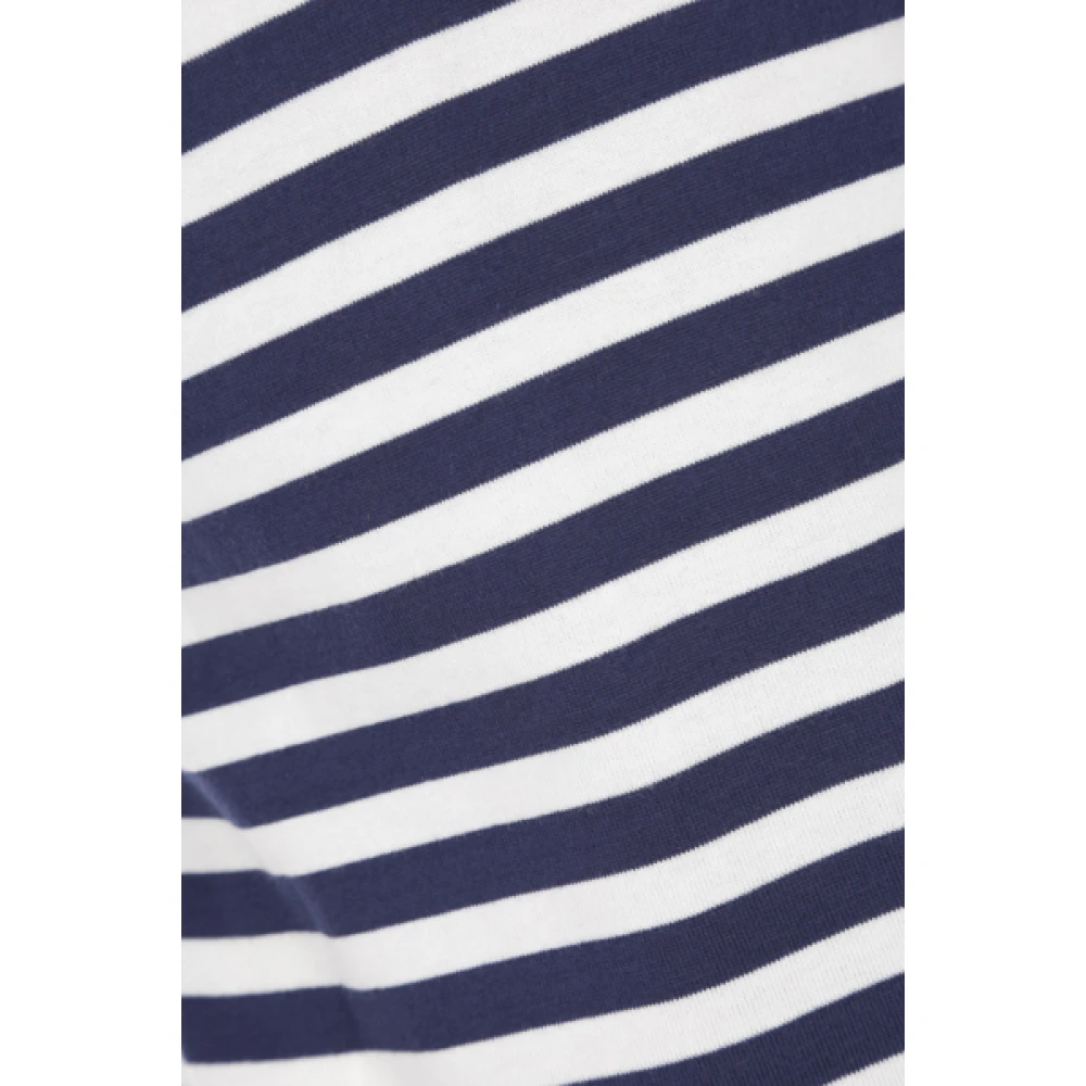 Comme des Garçons Play Blauw Gestreept Lange Mouw Hart Logo T-shirt Multicolor Dames