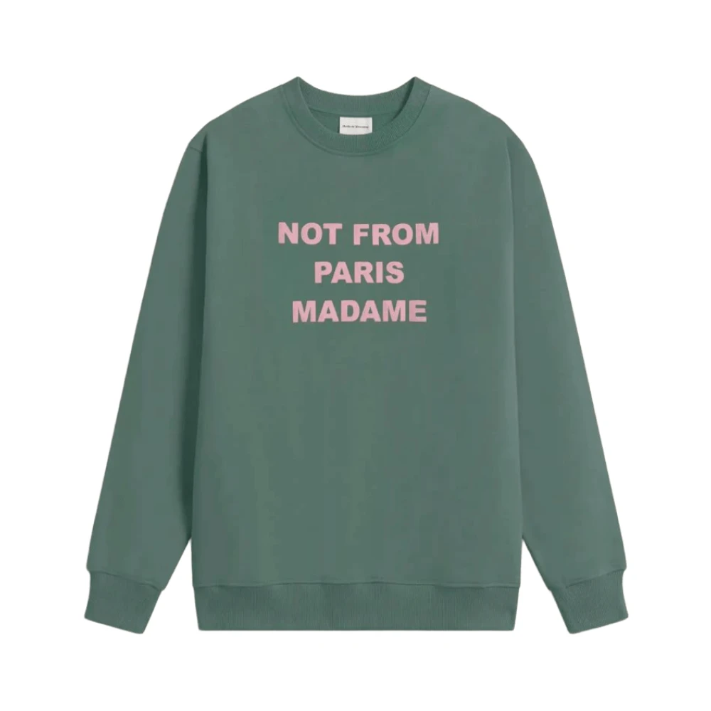Drole de Monsieur Parijse Slogan Sweater Green Heren