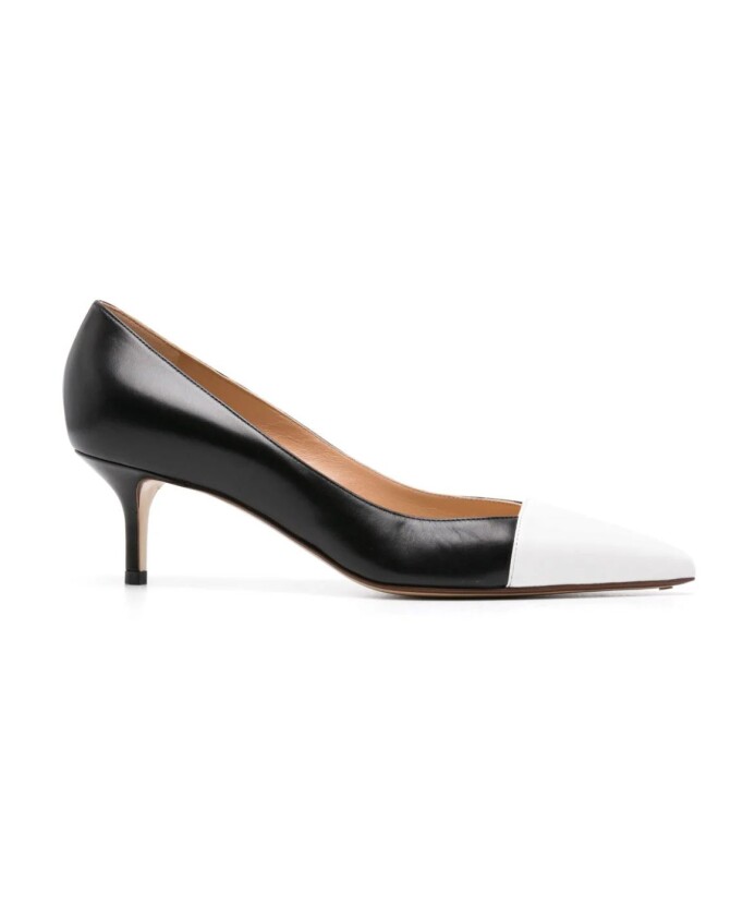 white-black-leather-pumps