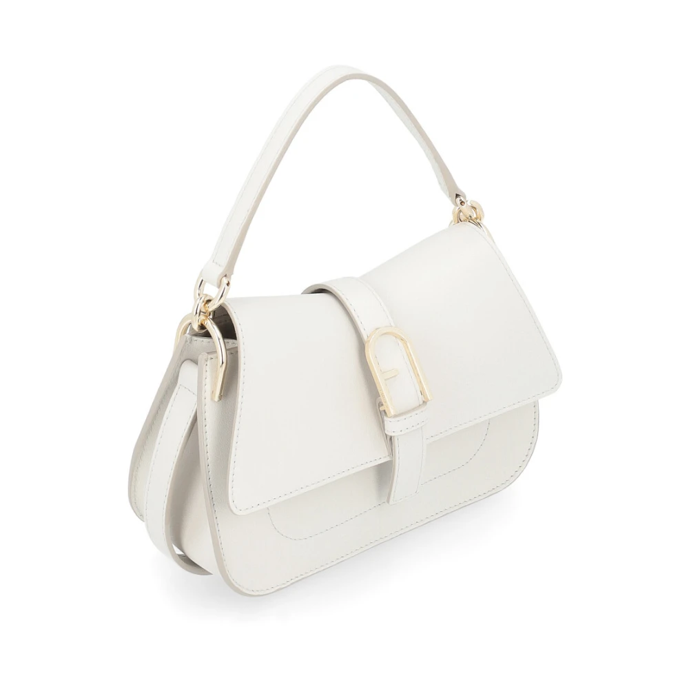 Furla Flow Mini Witleren Handtas White Dames