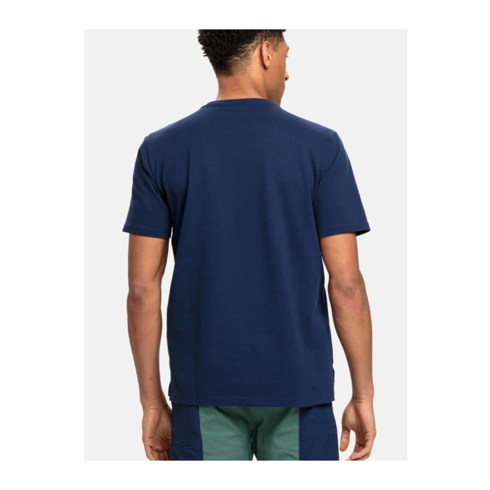 Fila Logo Katoenen T-shirt Korte Mouwen Blue Heren