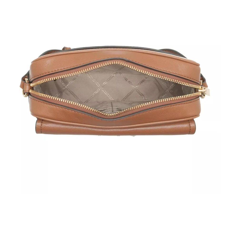 Michael Kors Ketting Swag Camera Crossbody Tas Brown Dames