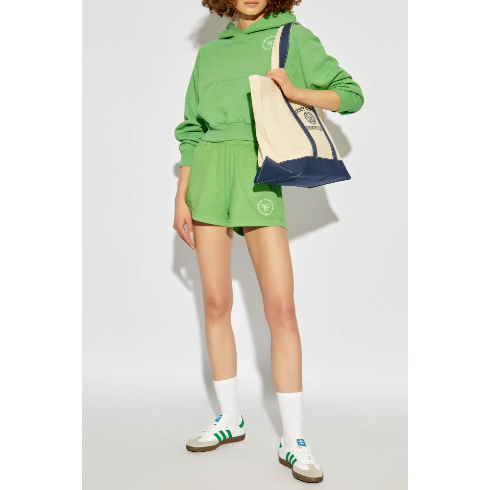 Sporty & Rich Korte hoodie Green Dames