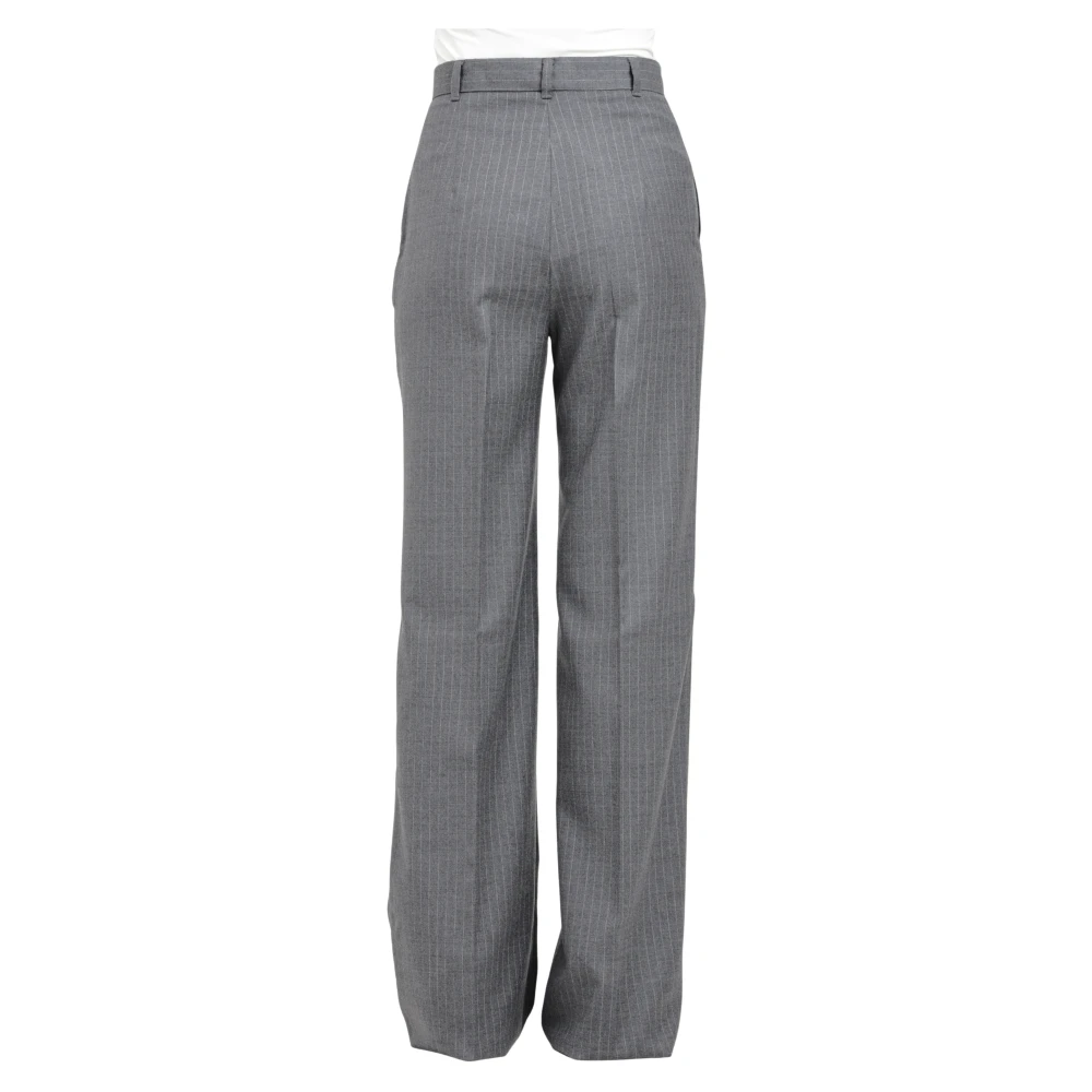 Max Mara Grijze Gestreepte Wijde Pijp Broek Gray Dames