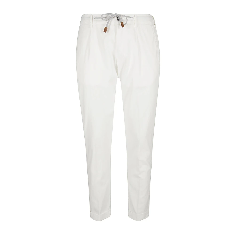 Eleventy Zijden Katoenen Jogger Broek White Heren