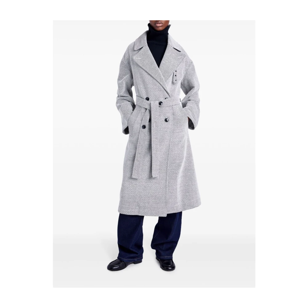 Proenza Schouler Elegante Lange Jas in Zacht Twill Gray Dames
