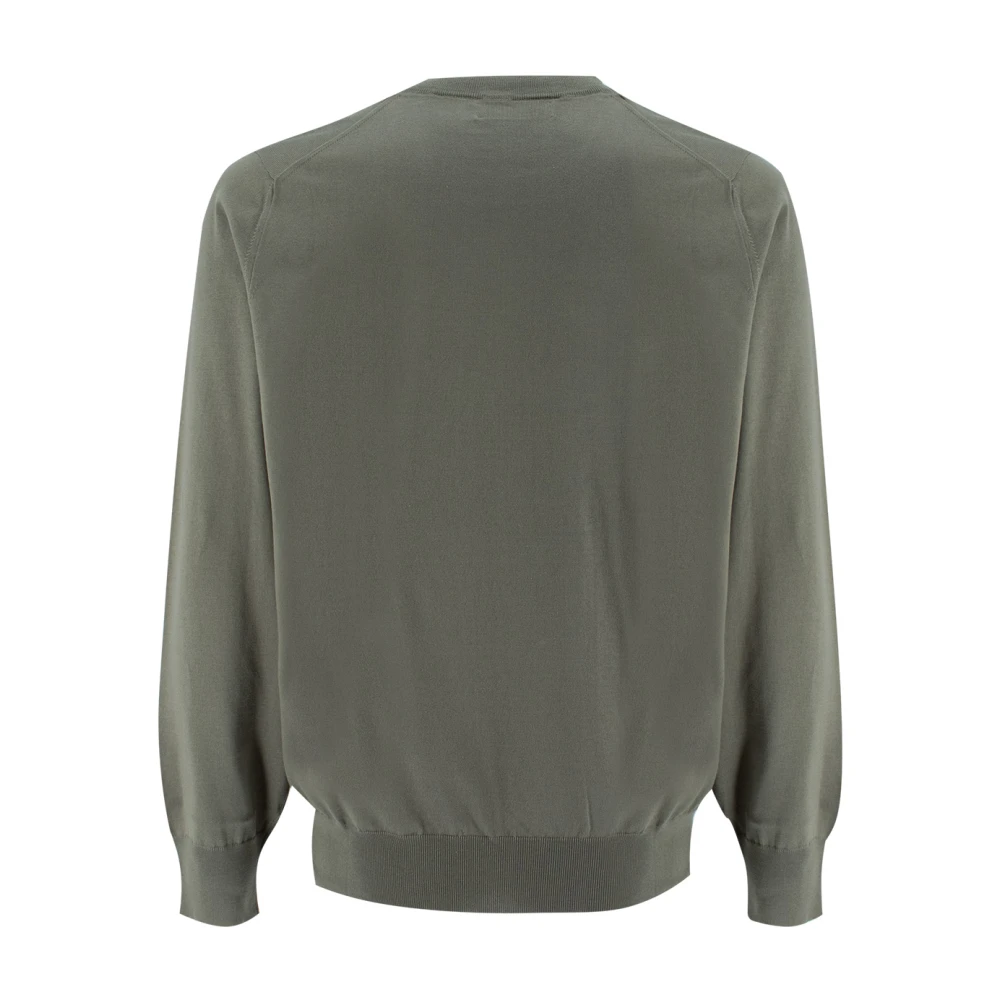 BRUNELLO CUCINELLI Geribbelde Crew Neck Sweater Green Heren