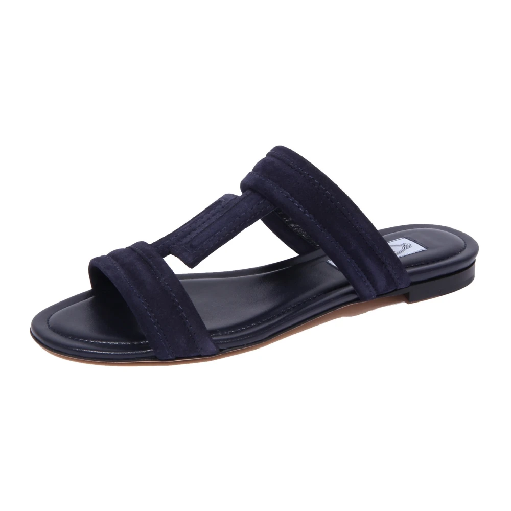 Tod's Women's Dark Suede Sandal Shoe Made In Italy