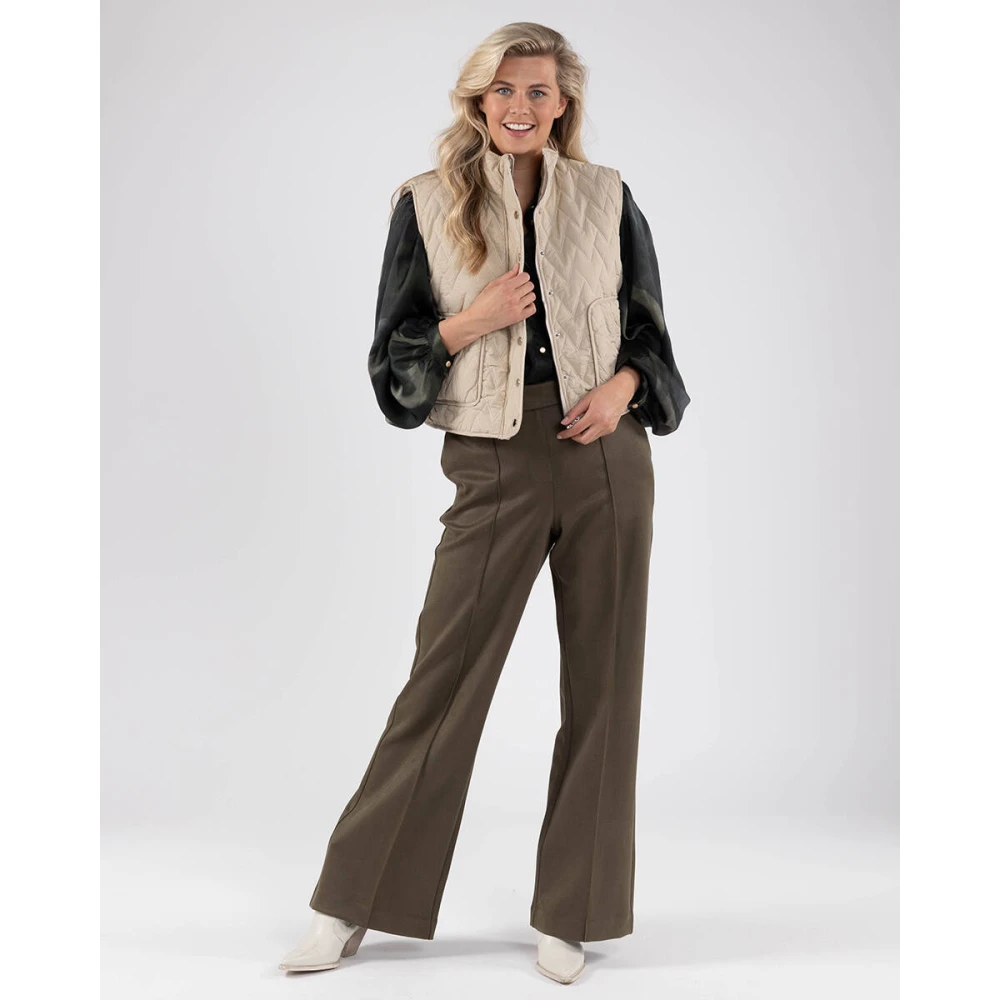 Nukus Zigzag Tiana Gilet Beige Dames