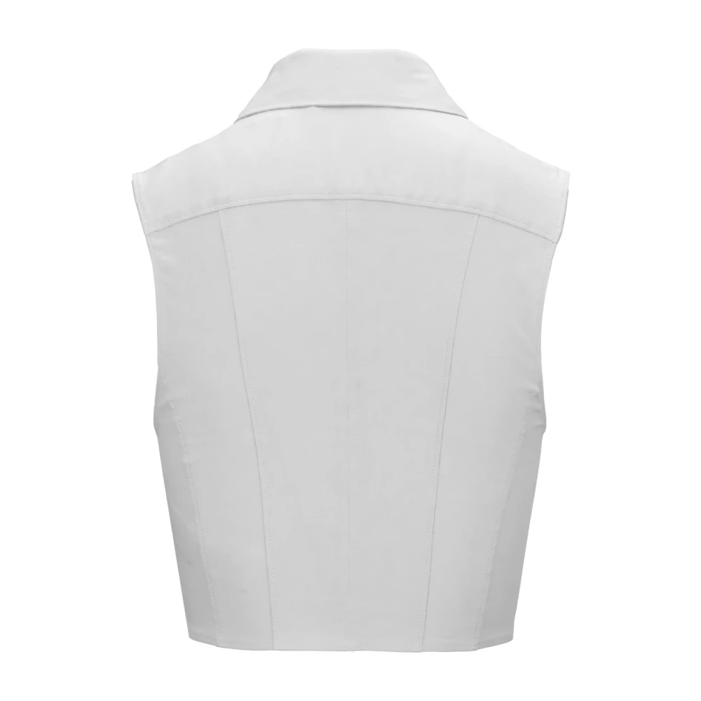 Elisabetta Franchi Mouwloze Haak Shirt White Dames