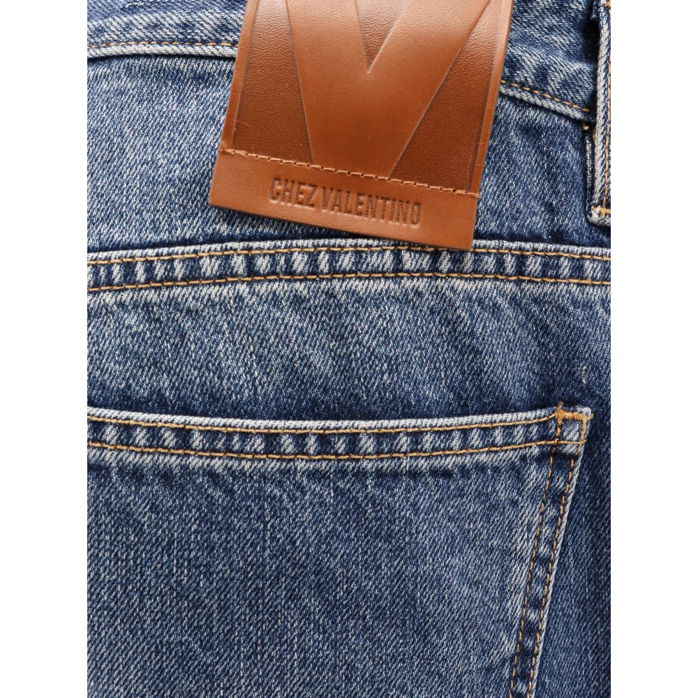 Valentino Wijde Pijp Jeans met Ritssluiting Blue Heren