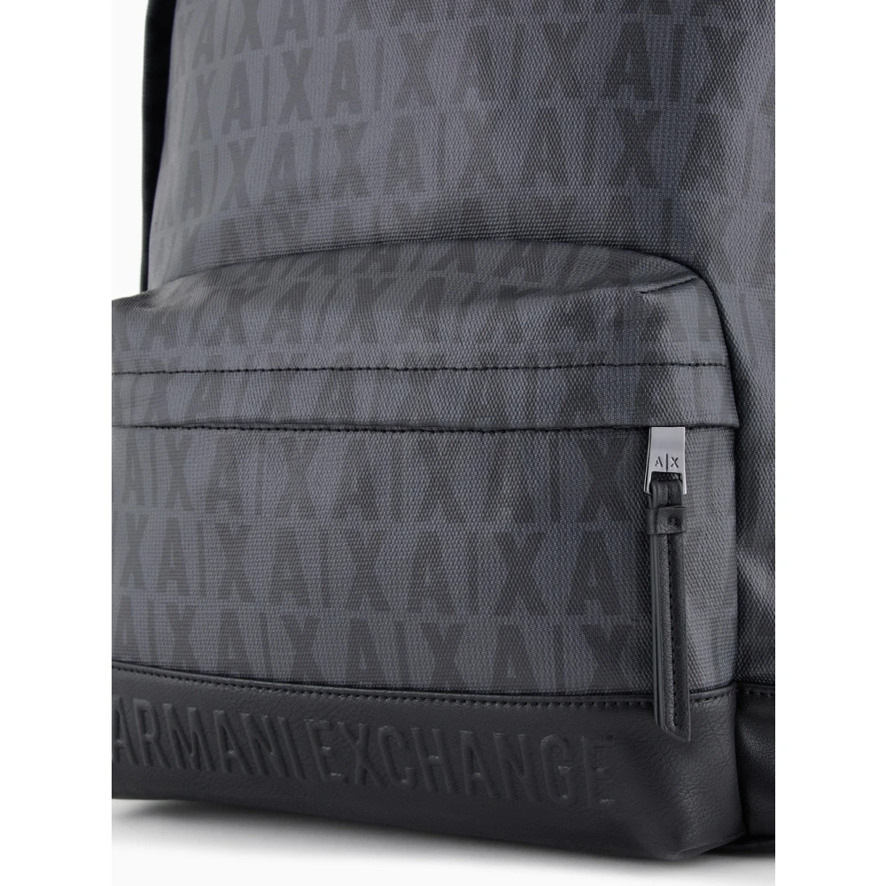 Armani Exchange Grijze Katoenen Rugzak Black Heren