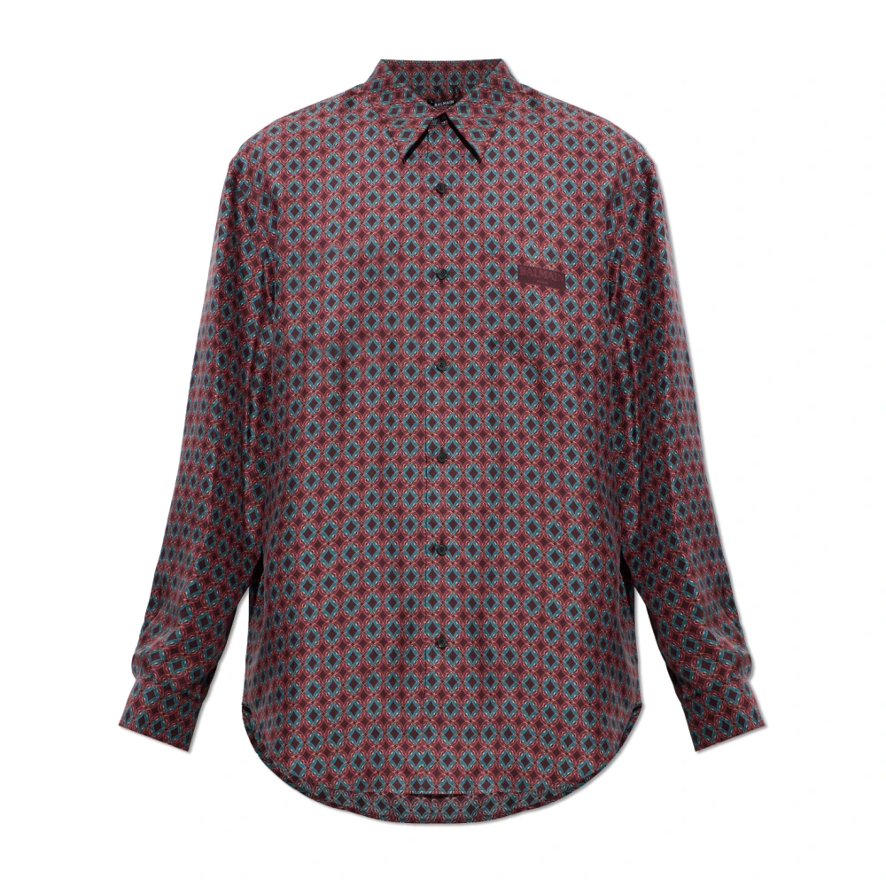 Balmain Uomo Multicolor Camicia In Seta Stampata - Immagine 2