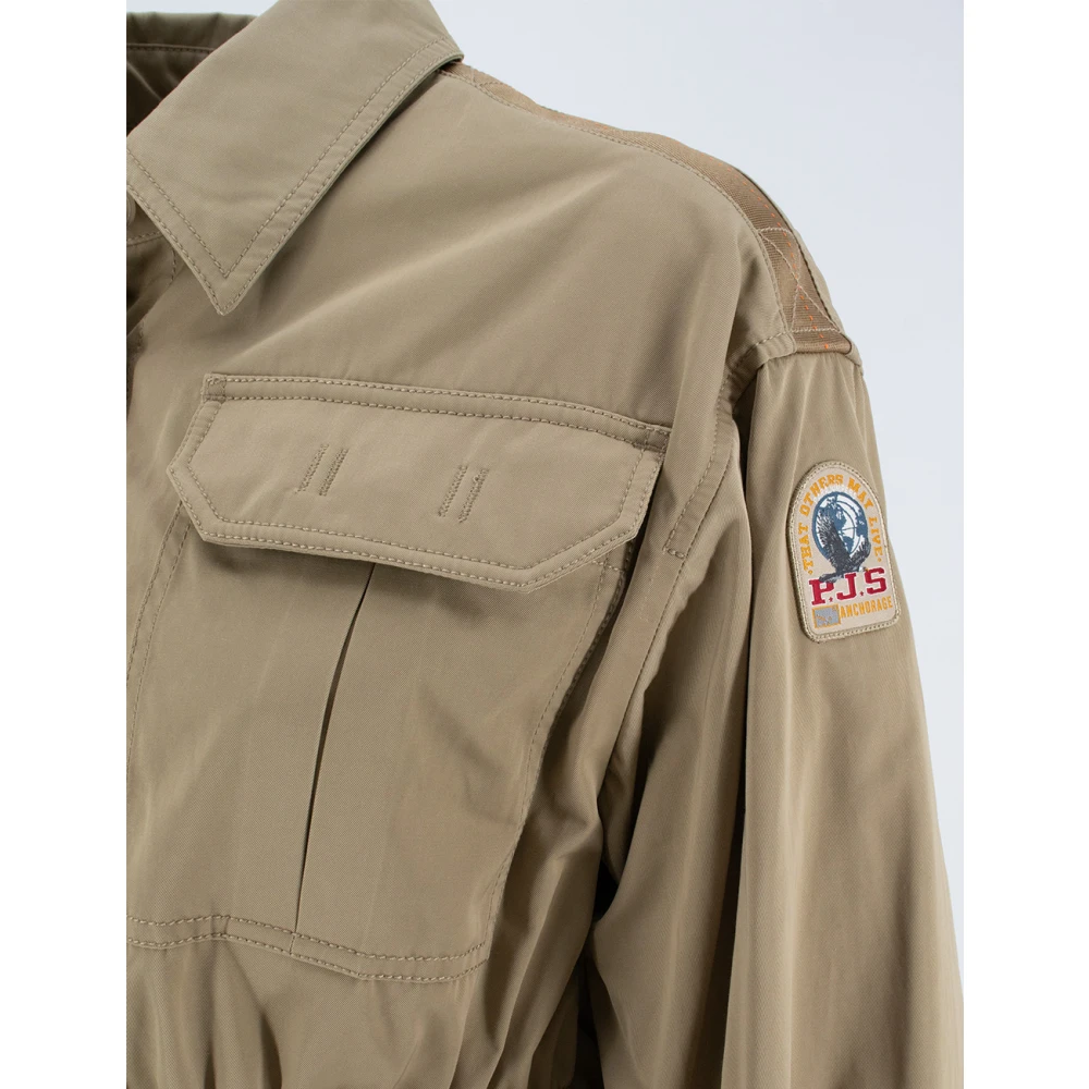 Parajumpers Werkkleding Twill Jack met Overhemdkraag Beige Dames