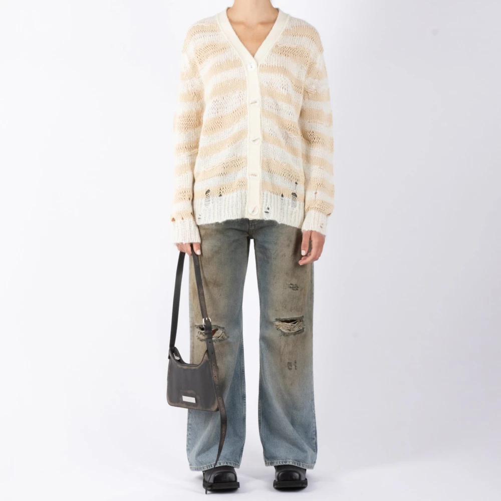 Acne Studios Witte Cardigan Sweater Gemaakt in Italië White Dames