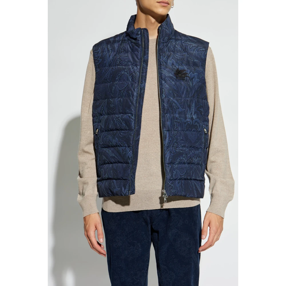 ETRO Vest met gewatteerde voorkant Blue Heren