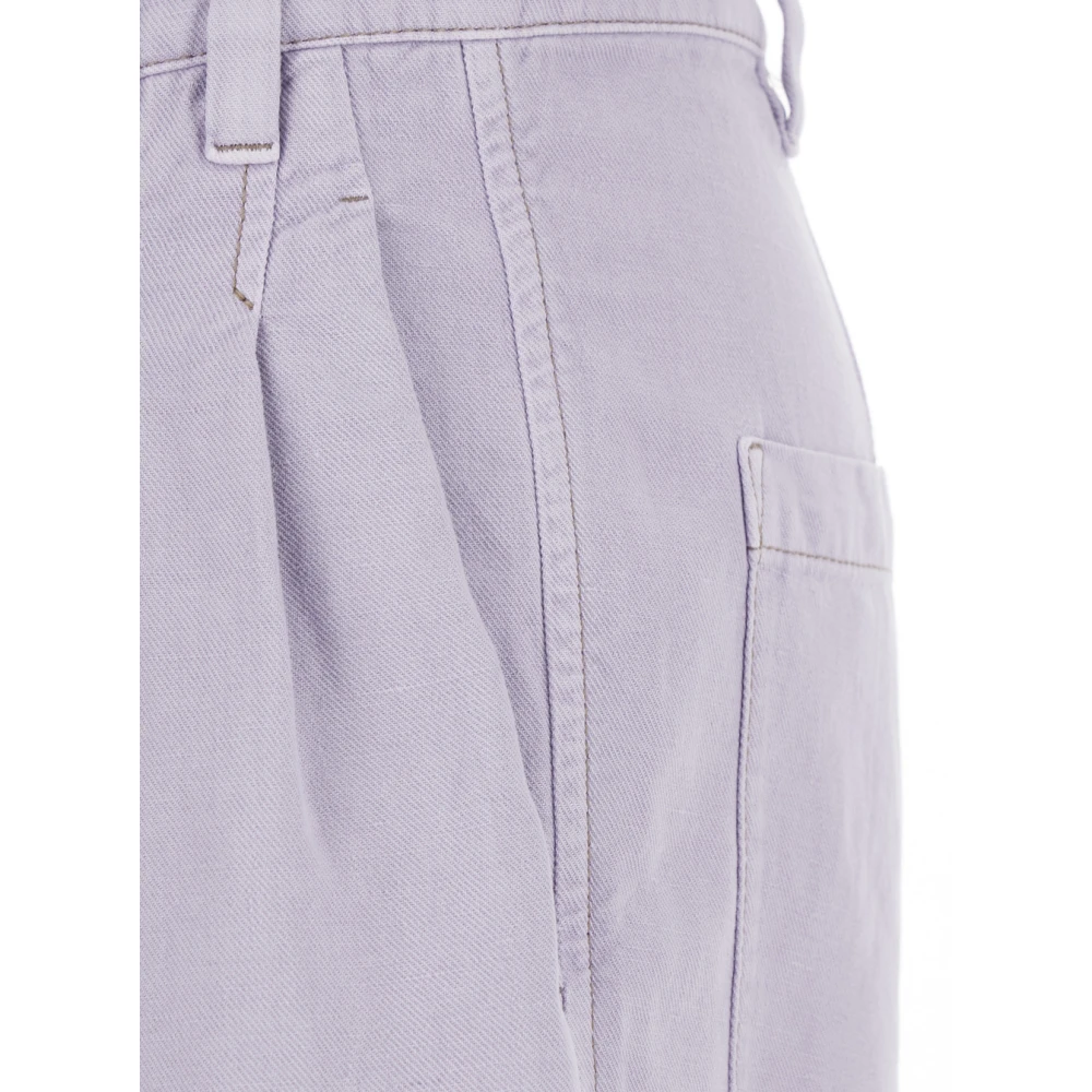 BRUNELLO CUCINELLI Wijde broek met Monil-detail Purple Dames