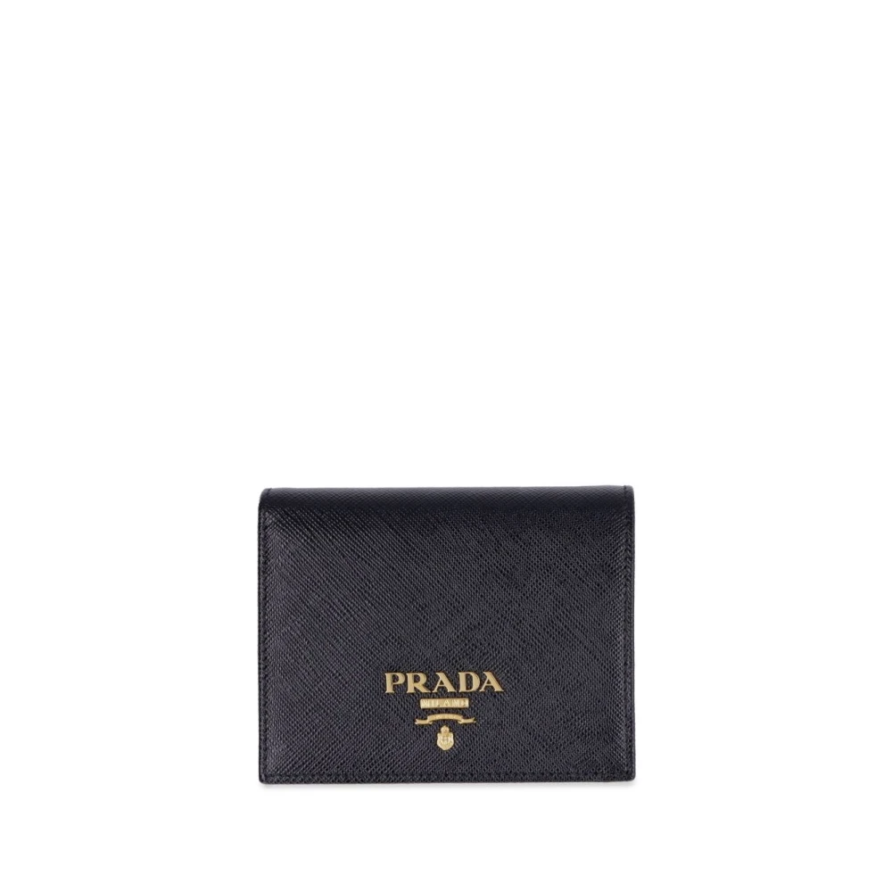 Prada Small Saffiano Leather Wallet - Female - Wallets & Cardholders - Black - One Size - Accessories