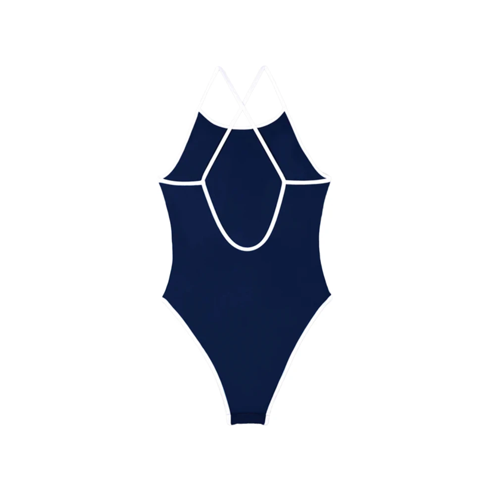 Sporty & Rich Navy Kruisrug Badpak Blue Dames