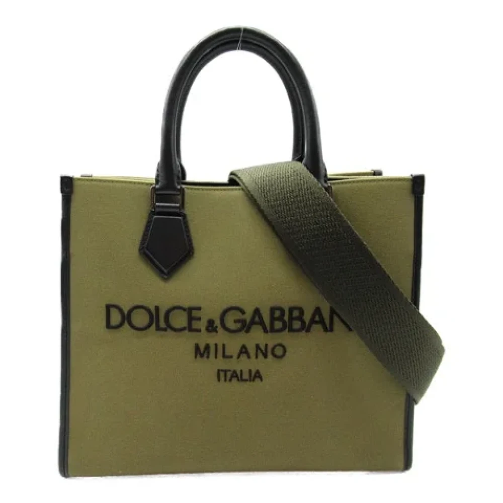 Dolce & Gabbana Pre-owned Canvas totes Green Dames