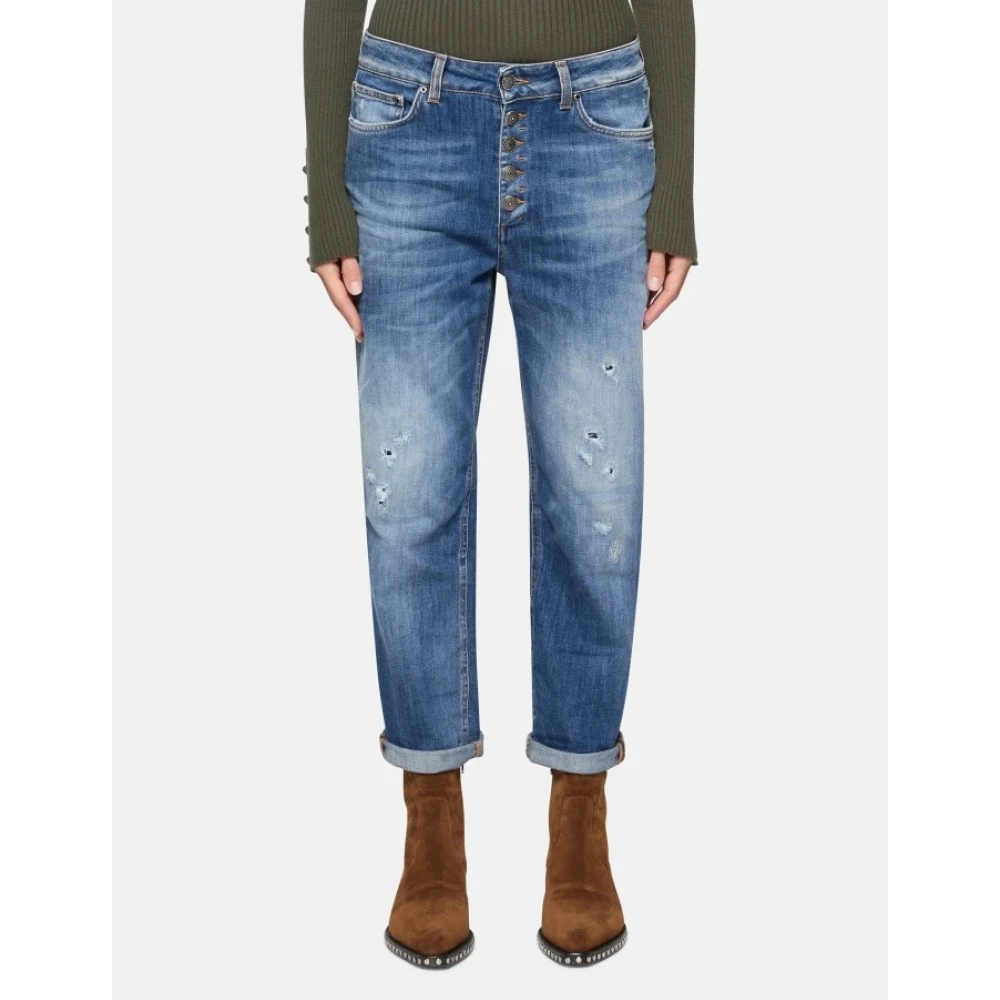 Dondup Losse Denim Stretch Jeans Blue Dames