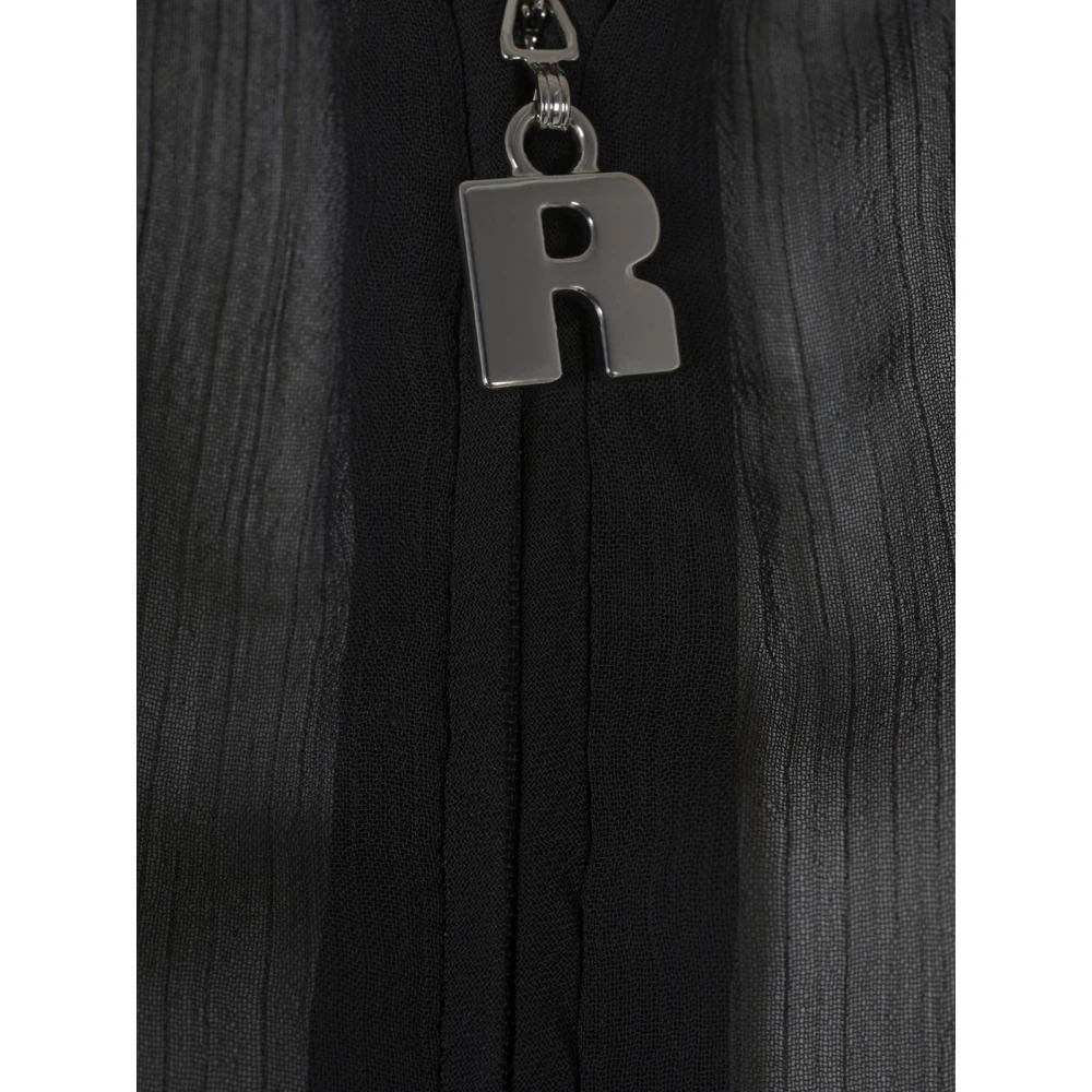 Rotate Birger Christensen Zwarte Pailletten Maxi Ruffle Jurk Black Dames