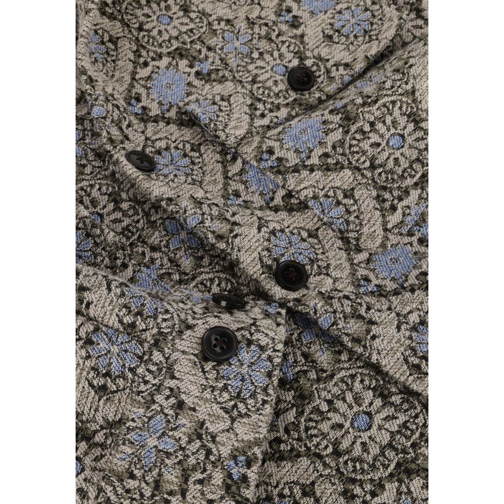 Anerkjendt Blauw Jacquard Overshirt voor Mannen Multicolor Heren