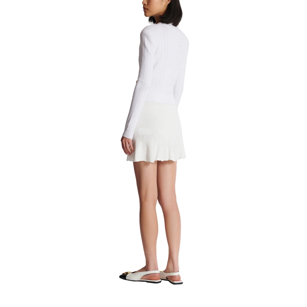 Balmain Geknipte gebreide vest White Dames