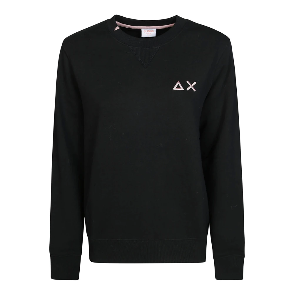 Sun68 Katoenen Ronde Hals T-shirt Black Dames