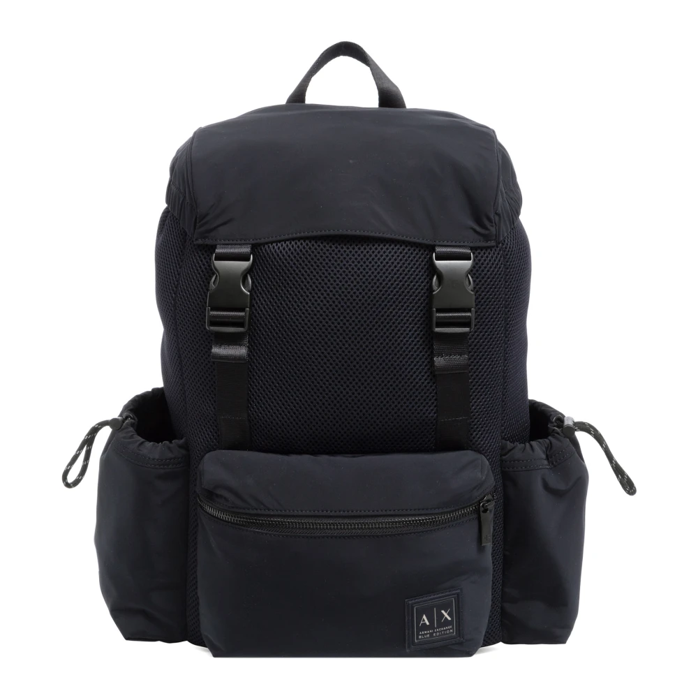 Armani Exchange Men's Blue Stylish Zip Closure Plain Backpack