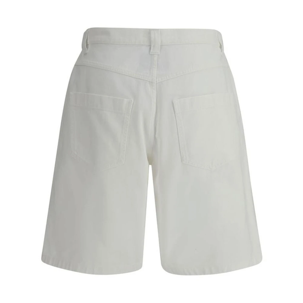 Moschino Baggy Denim Shorts met riemlussen White Heren