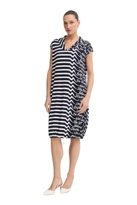 Conversational Print Cocoon Dress