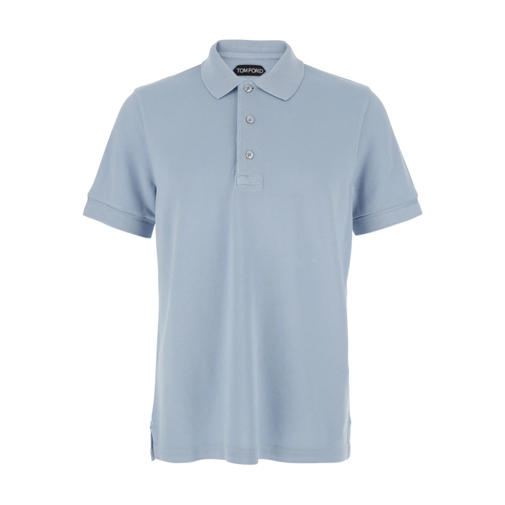 Tom Ford Blauwe Polo Katoen Jersey Man Blue Heren