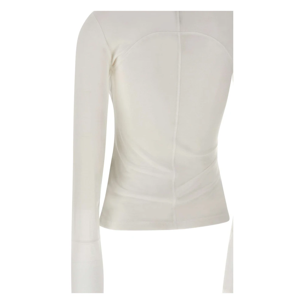 LOW Classic Witte Rayon Sweater met Inzet Ontwerp White Dames