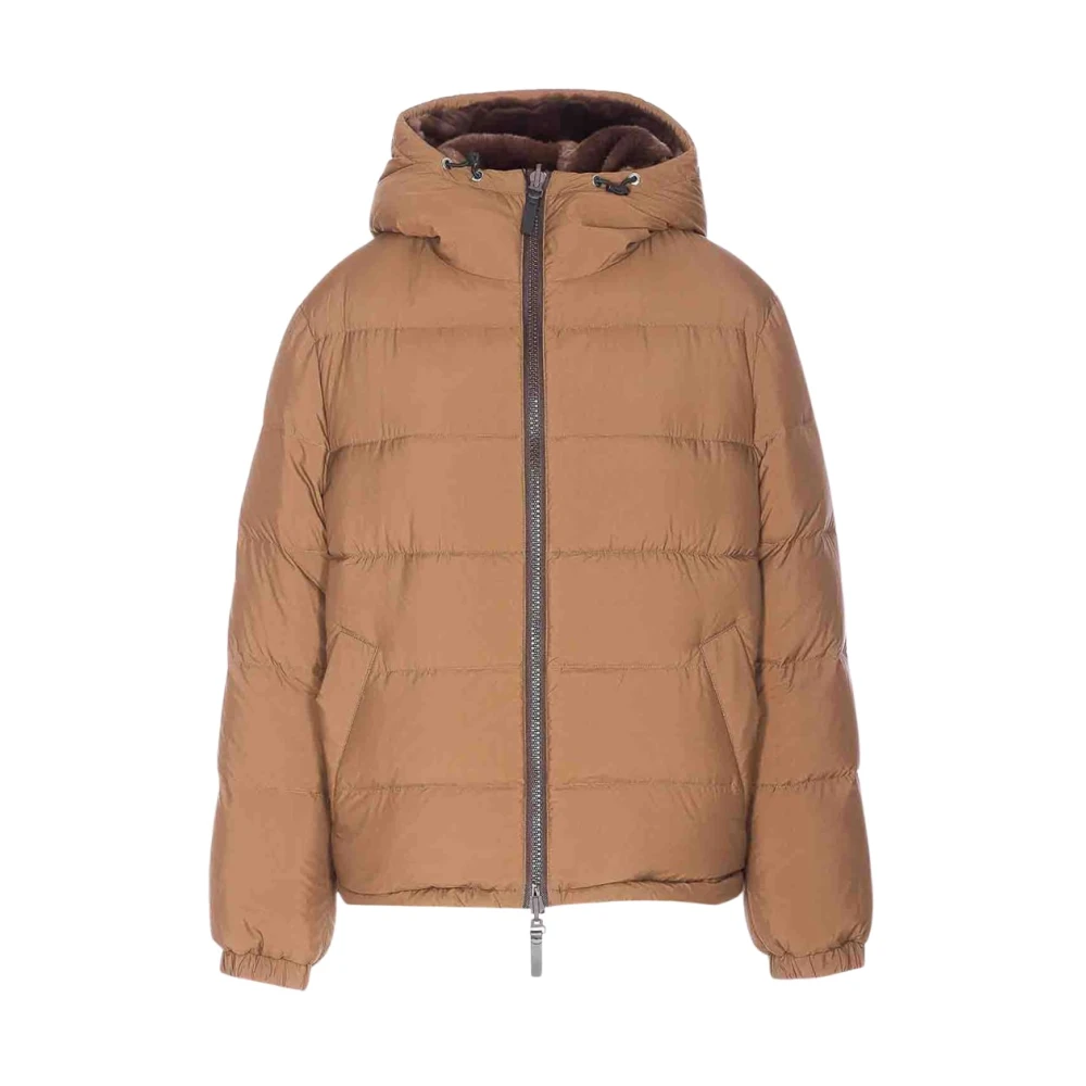 Yves Salomon Brown Winter Jackets, Female, 2XL, Reversible Doudoune Down Jacket