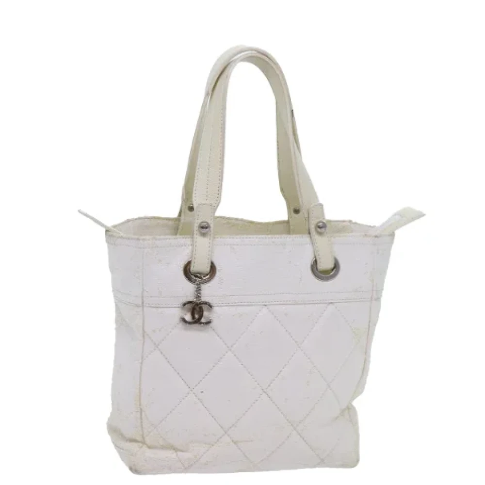 Chanel Vintage Pre-owned Canvas totes White Dames