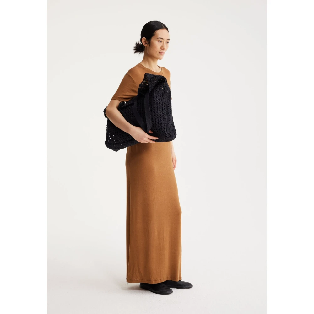 Róhe Soepel T-shirt Jurk Brown Dames