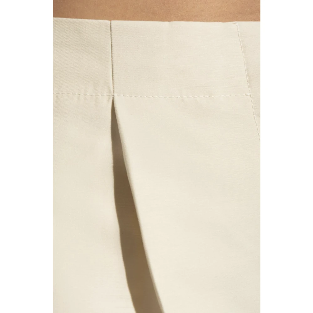 Marni Beige Cropped High Waisted Broek Beige Dames