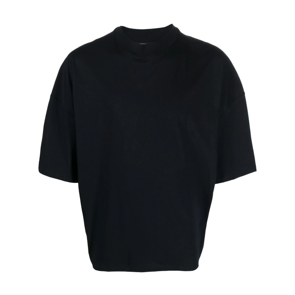 Jil Sander Herren Blau T-Shirt Mit Halbem Kragen
