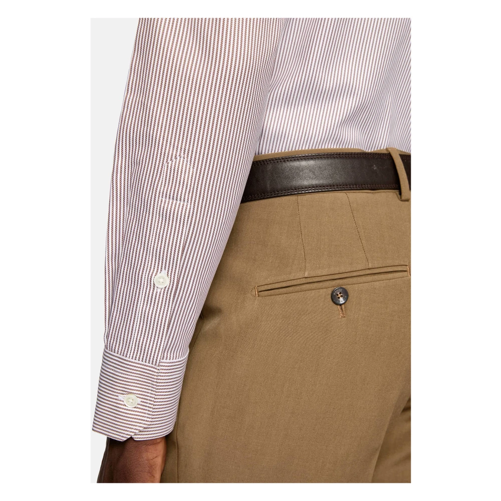 Boggi Milano Regular Fit gestreept overhemd van katoen Brown Heren