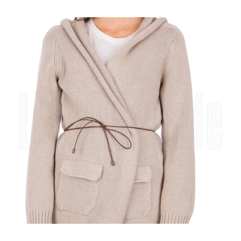 Fabiana Filippi Luxe Wolmix Cardigan Beige Dames