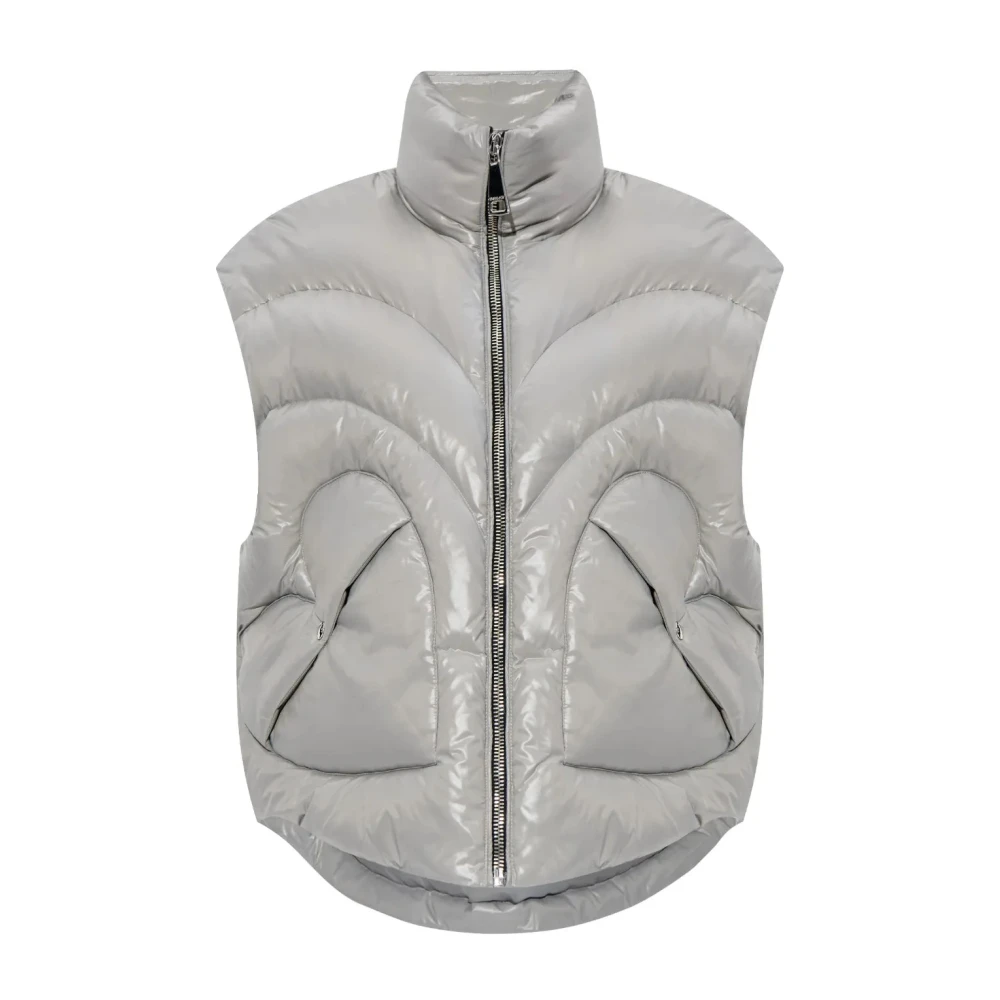 Khrisjoy Gray Shiny Down Jacket - Female - Waistcoats - M - Jackets