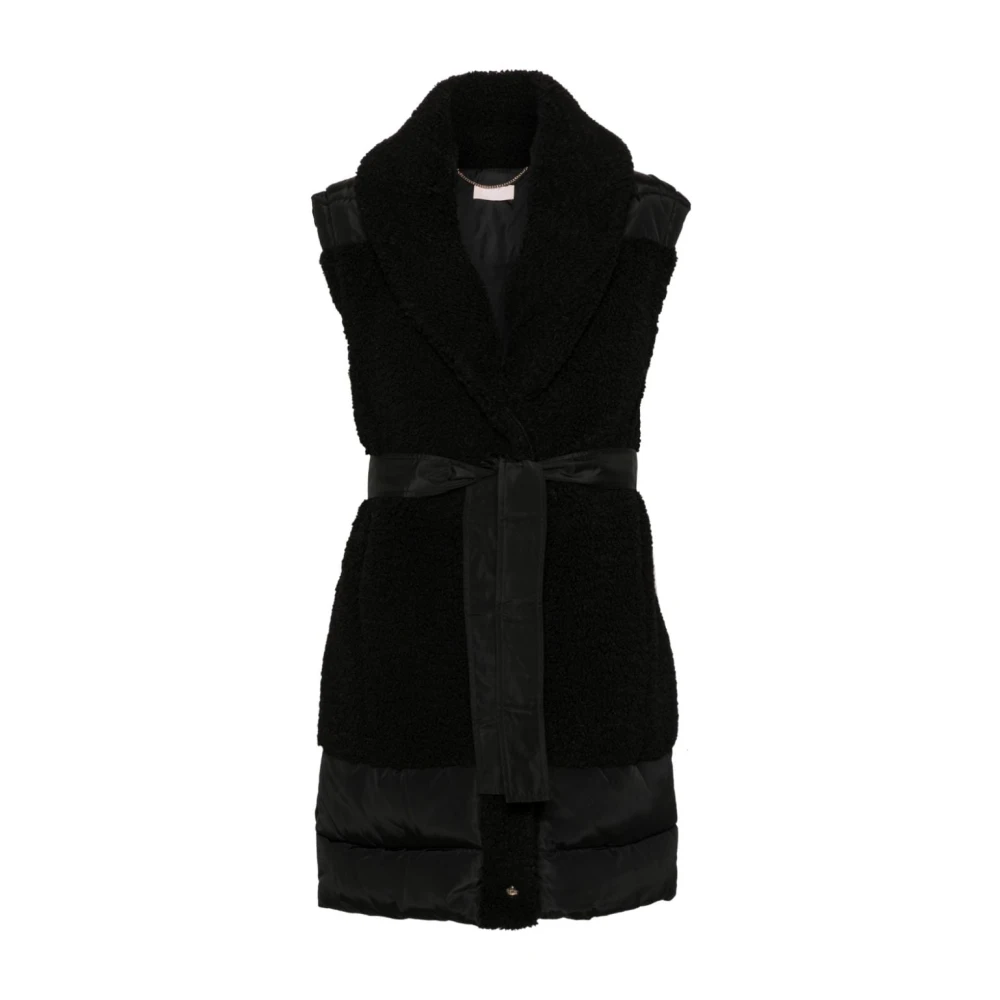 Liu Jo Zwarte Gewatteerde Jas Shawl Kraag Black Dames