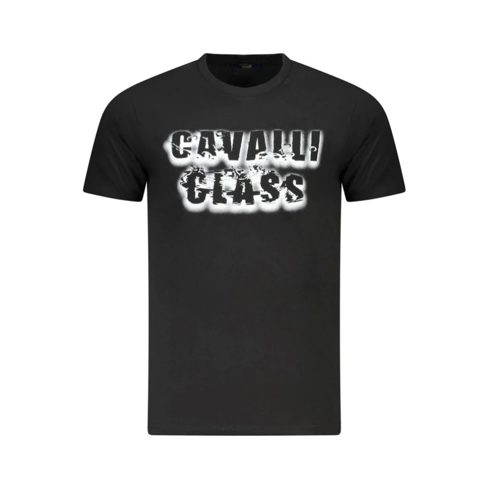 Cavalli Class , T-Shirts, Male, Black, L, Black Cotton Men T-Shirt
