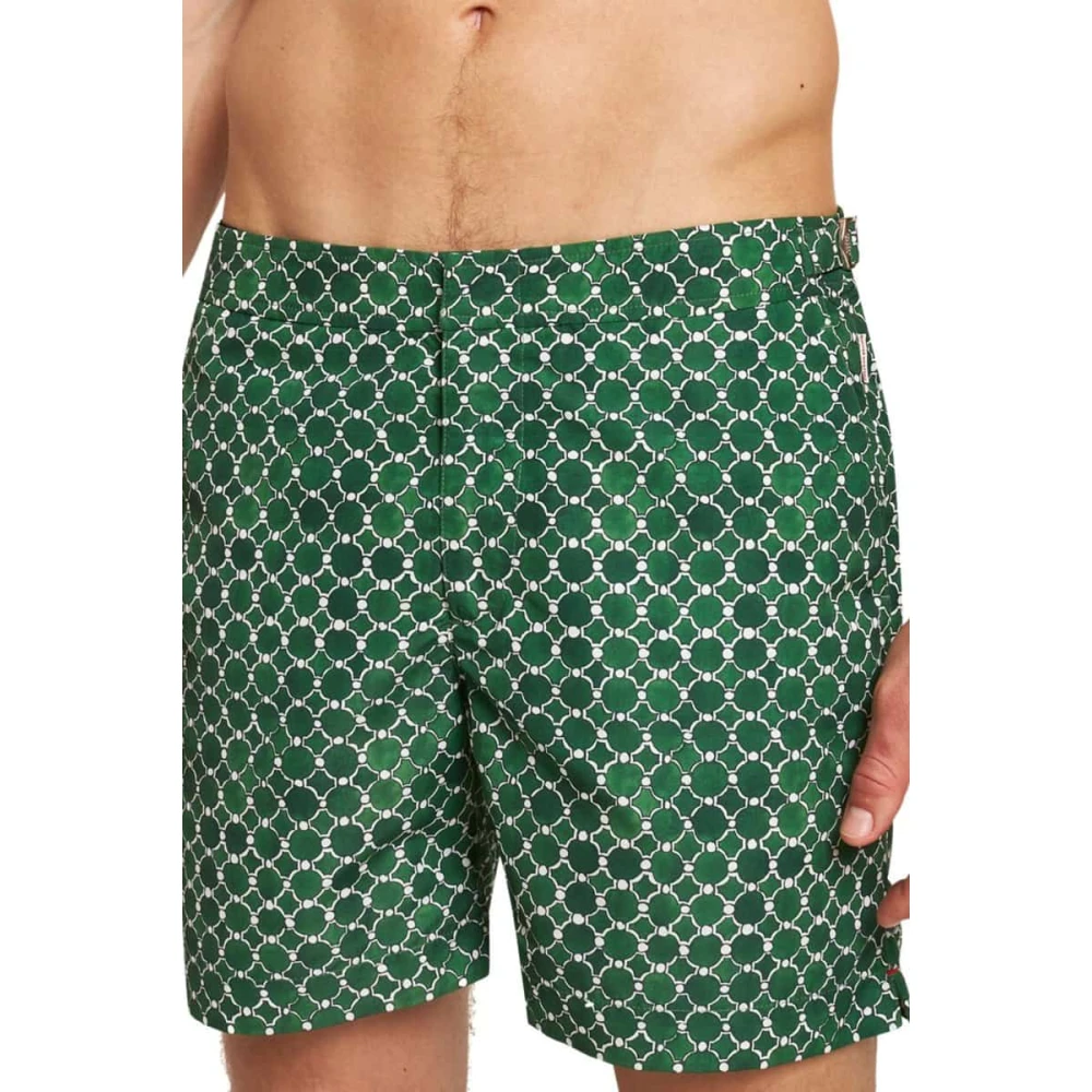 Orlebar Brown Kustgroene Geo Tegel Zwemshorts Green Heren
