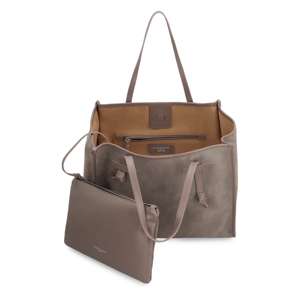 Gianni Chiarini Stijlvolle Suede Tote Tas Gray Dames