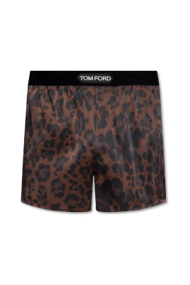Leopardmönstrade boxershorts i siden
