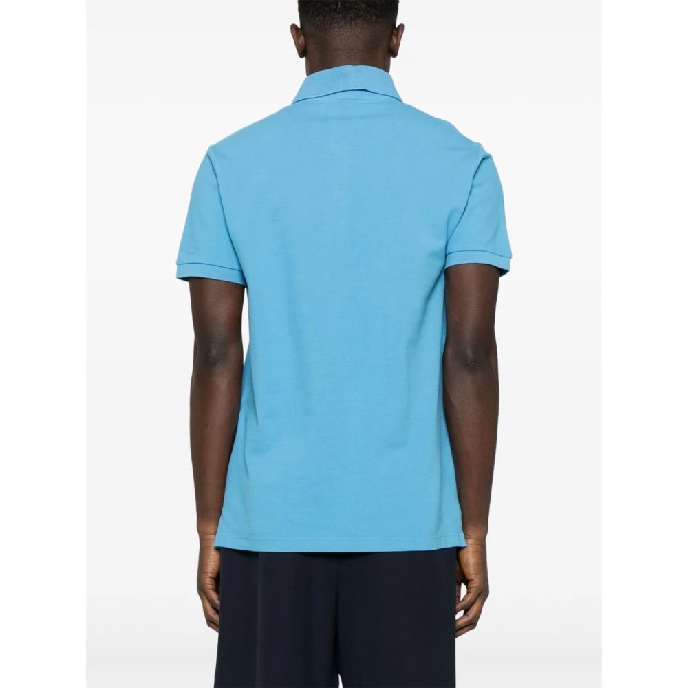 ETRO Blauwe Splash Polo Shirt Korte Mouw Blue Heren