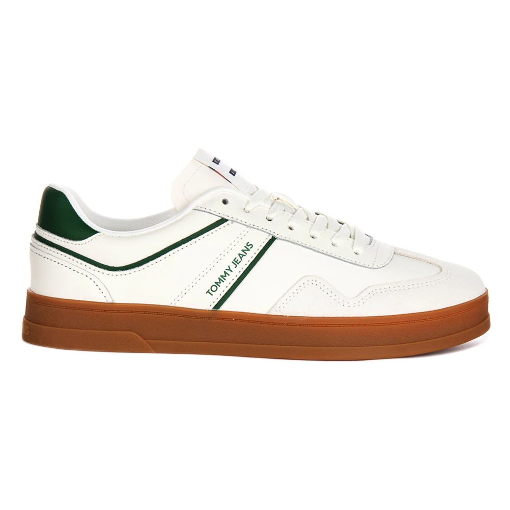 Tommy Jeans Greenwich Leren Sneakers Mannen Heren Schoenen Wit