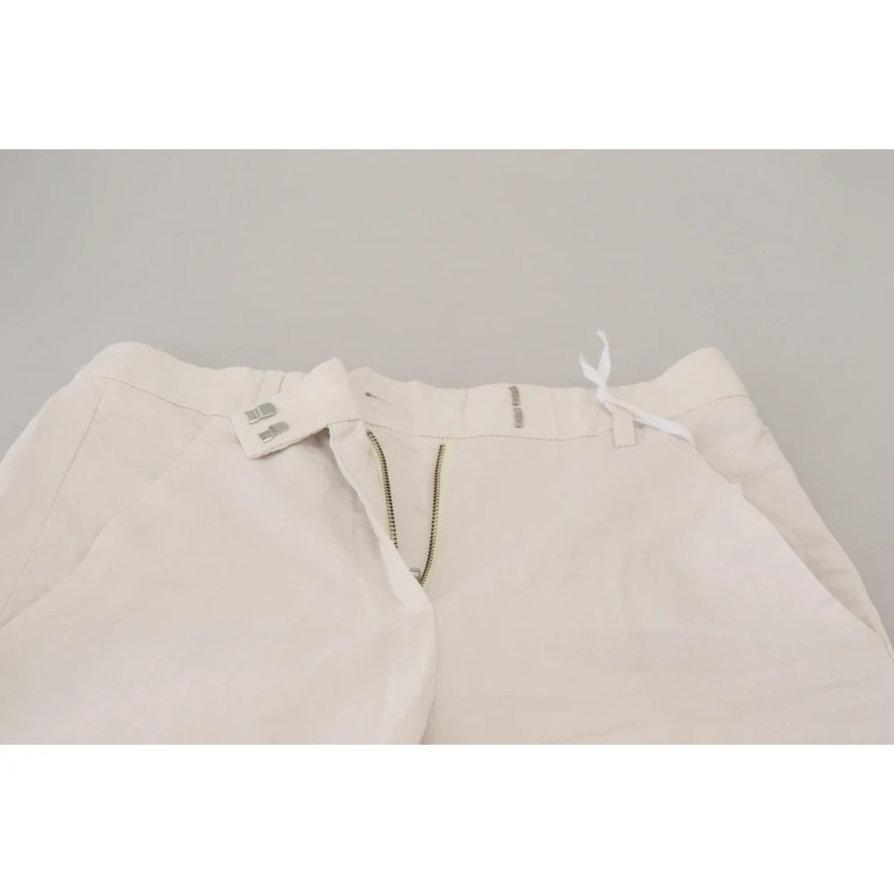 Dondup Witte hoge taille taps toelopende broek White Dames